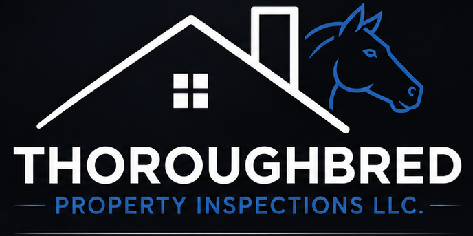 Thoroughbred Property Inspections LLC logo – house and horse